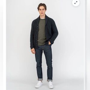 Men’s 100% Cashmere Shawl Collar Cardigan – XL Charcoal Gray – Grana